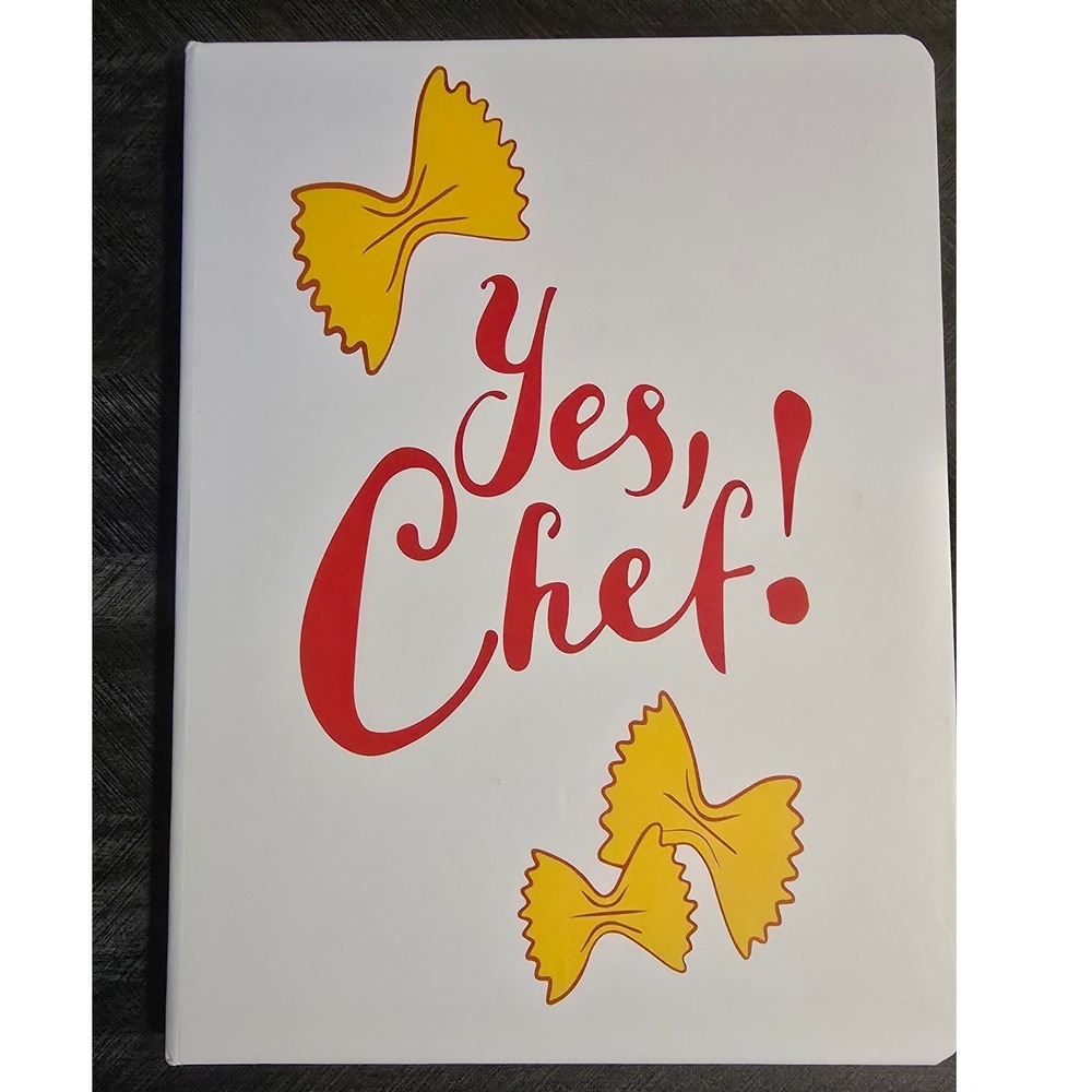 Yes Chef Hardcover Lined Journal Pasta Graphic White Notebook MSPCI 776995